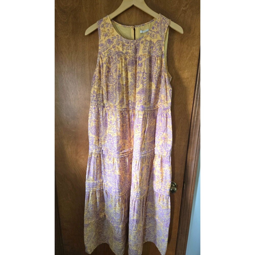 J Jill Paisley Floral Tiered Sleeveless Maxi Dress Cottagecore Medium NWT